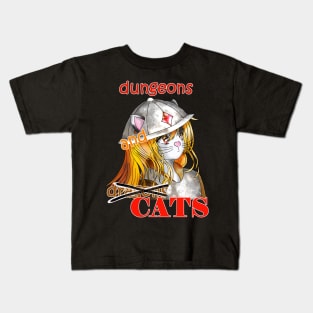 dungeons and dragons cat in shining armor Kids T-Shirt